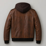 Men's slim fit brown leather biker jacket – RXD Leather