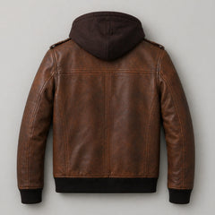 Men's Brown Distressed Lambskin Leather Biker Jacket Slim Fit Style Coat - RXD Leather 0011 