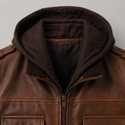 Men's brown lambskin biker jacket styled – RXD Leather