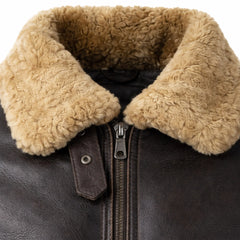 Men's Sheepskin Shearling Pilot Jacket Genuine Leather Aviator Coat Men - RXD Leather 0079 