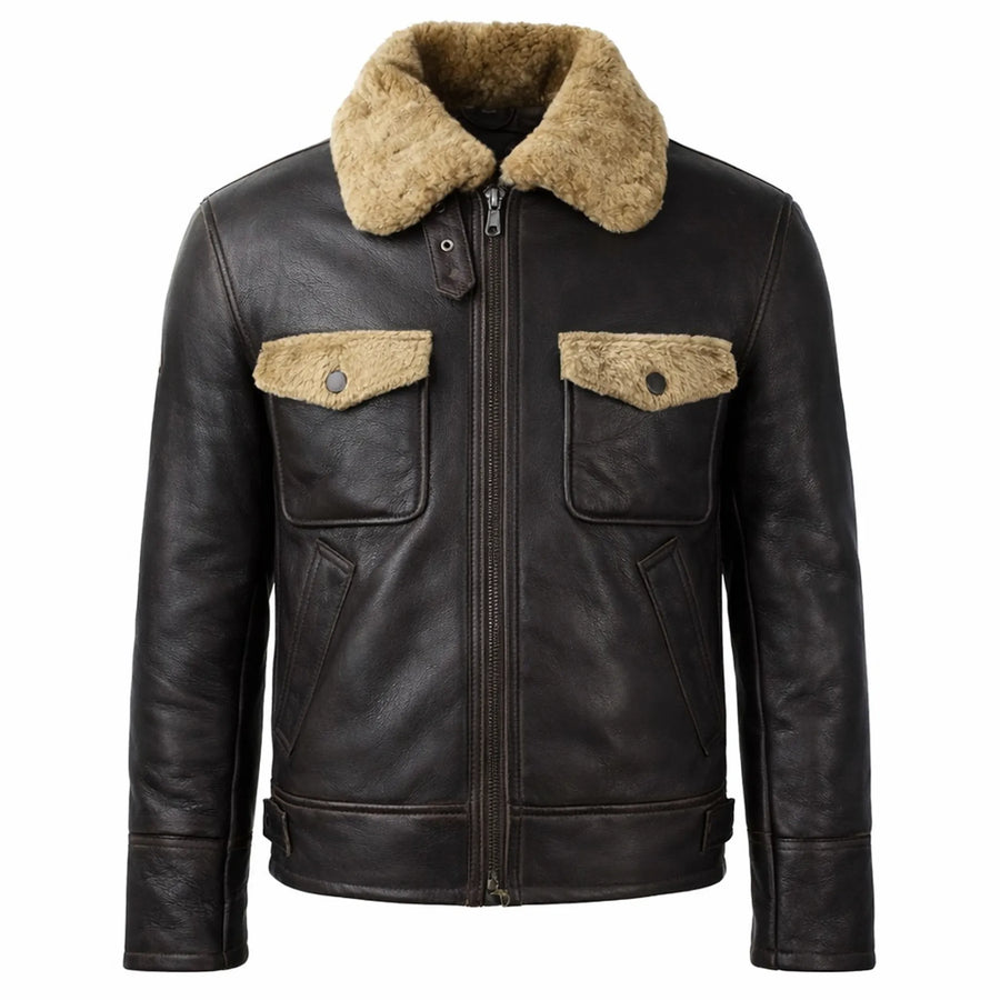 Men's sheepskin shearling pilot jacket – RXD Leather