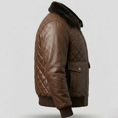 Men's A2 Shearling Sheepskin Leather Bomber Jacket Aviator Winter Coat- RXD Leather 0080