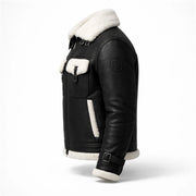 Men's black shearling-lined leather jacket – RXD Leather