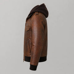 Men's Brown Distressed Lambskin Leather Biker Jacket Slim Fit Style Coat - RXD Leather 0011 