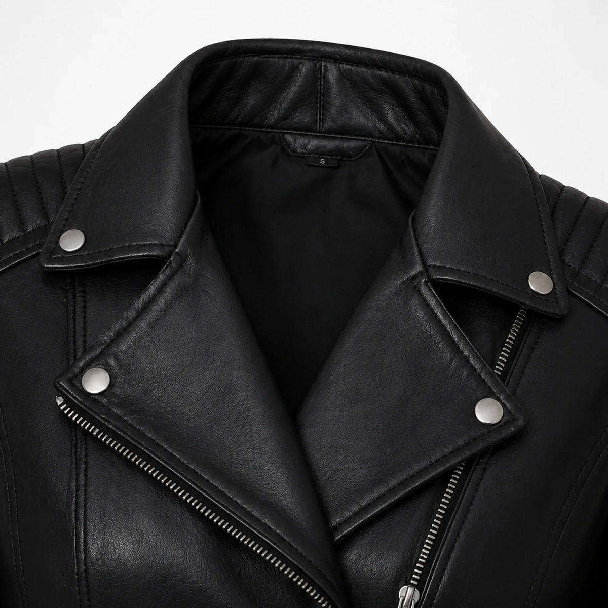 Women's black sheepskin biker jacket styled – RXD Leather