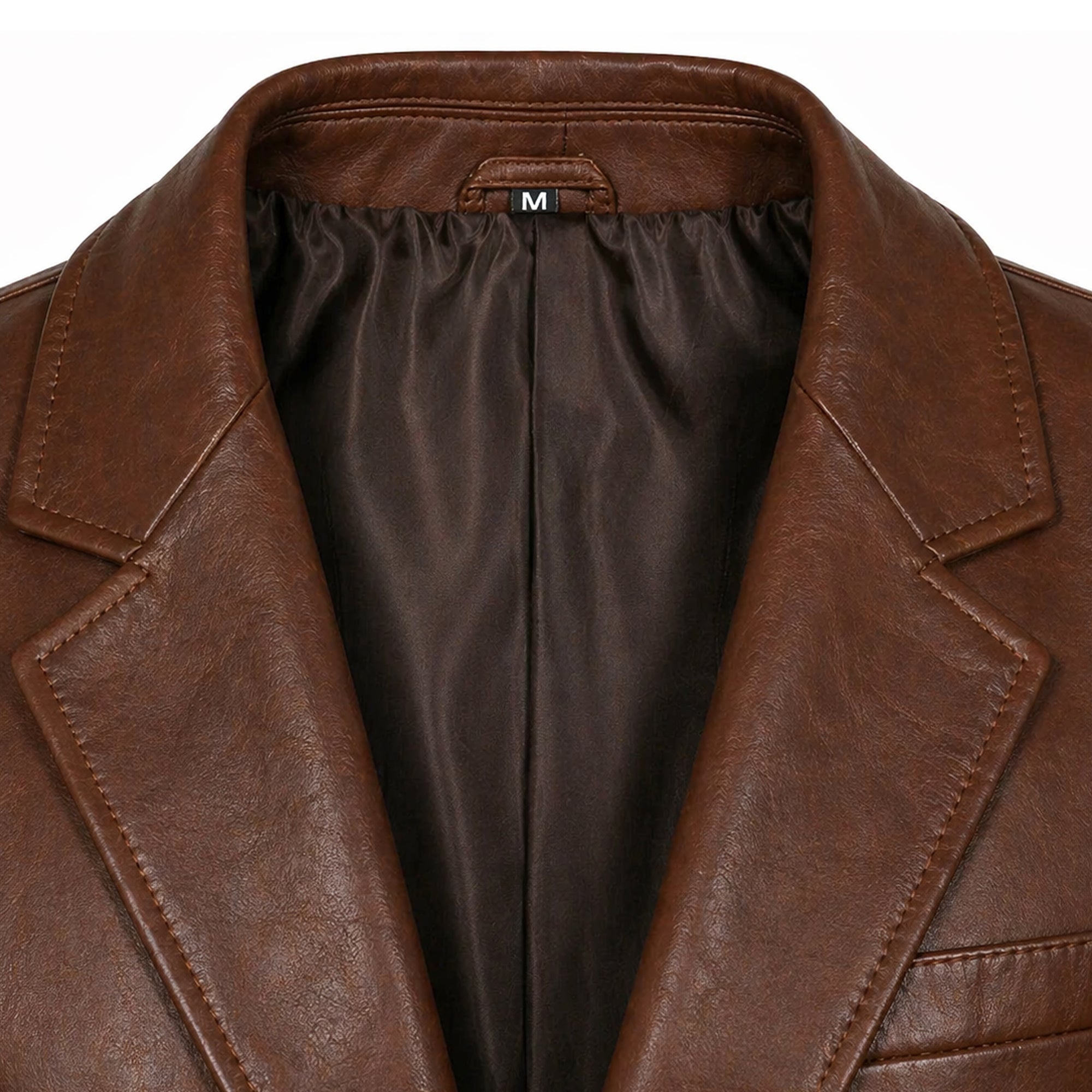 Mens Brown Leather Blazer Jacket Formal Casual Style Coat Outfit Men - RXD Leather 0027 