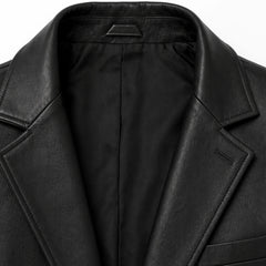 Mens Black Leather Blazer Jacket Formal Casual Style Coat Men Outfits - RXD Leather 0028 