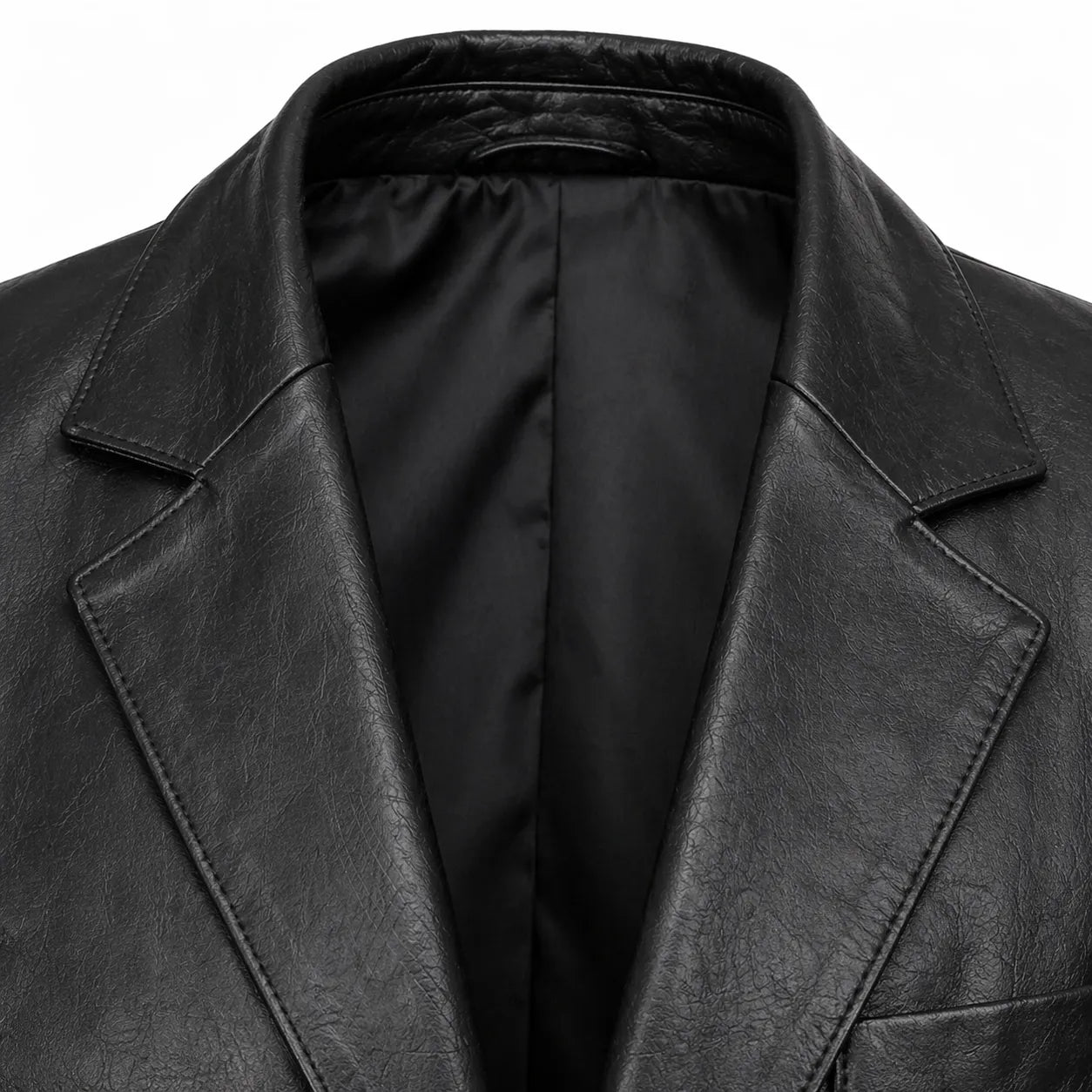 Mens Black Stretch Leather Blazer Jacket for Casual Formal Wear Style - RXD Leather 00237