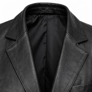 Men's black leather blazer styled – RXD Leather