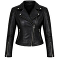 Women's black sheepskin leather biker jacket – RXD Leather