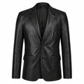 Men's black stretch leather blazer jacket – RXD Leather