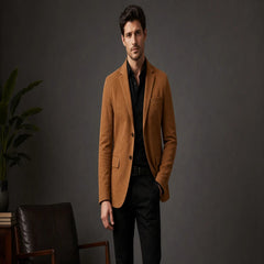 Mens Suede Leather Blazer Jacket Custom Fit Smart Casual Style for Men - RXD Leather 00234