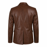 Men's brown two-button leather blazer – RXD Leather