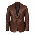 Men's brown lambskin leather blazer jacket – RXD Leather