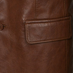 Mens Brown Leather Blazer Jacket Formal Casual Style Coat Outfit Men - RXD Leather 0027 