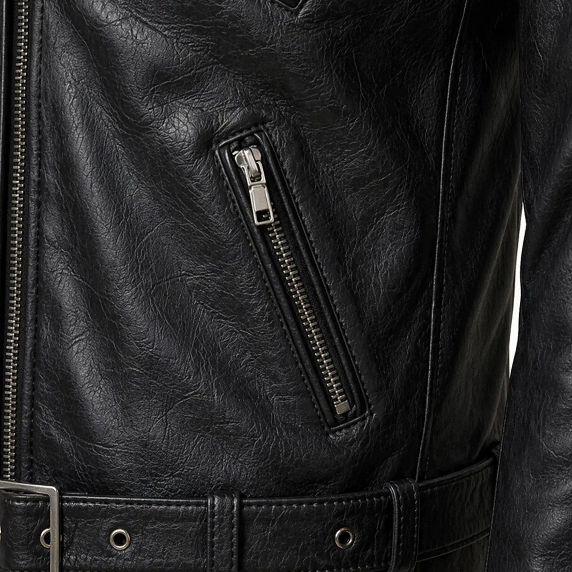 Mens Distressed Black Leather Brando Jacket Classic Biker Style - RXD Leather 0040 
