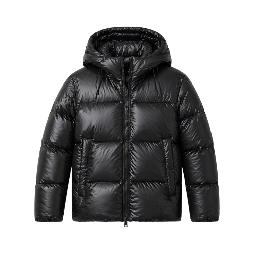 Mens Black Puffer Jacket Lightweight Hooded Winter Streetwear Stylev- RXD Leather 0026