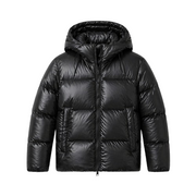 Men's black lightweight hooded puffer jacket – RXD Leather