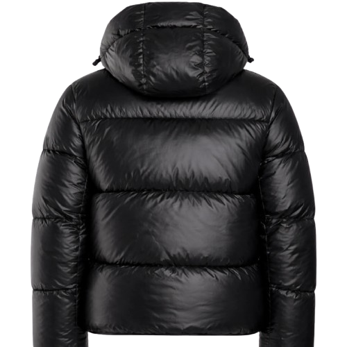 Mens Black Puffer Jacket Lightweight Hooded Winter Streetwear Stylev- RXD Leather 0026 