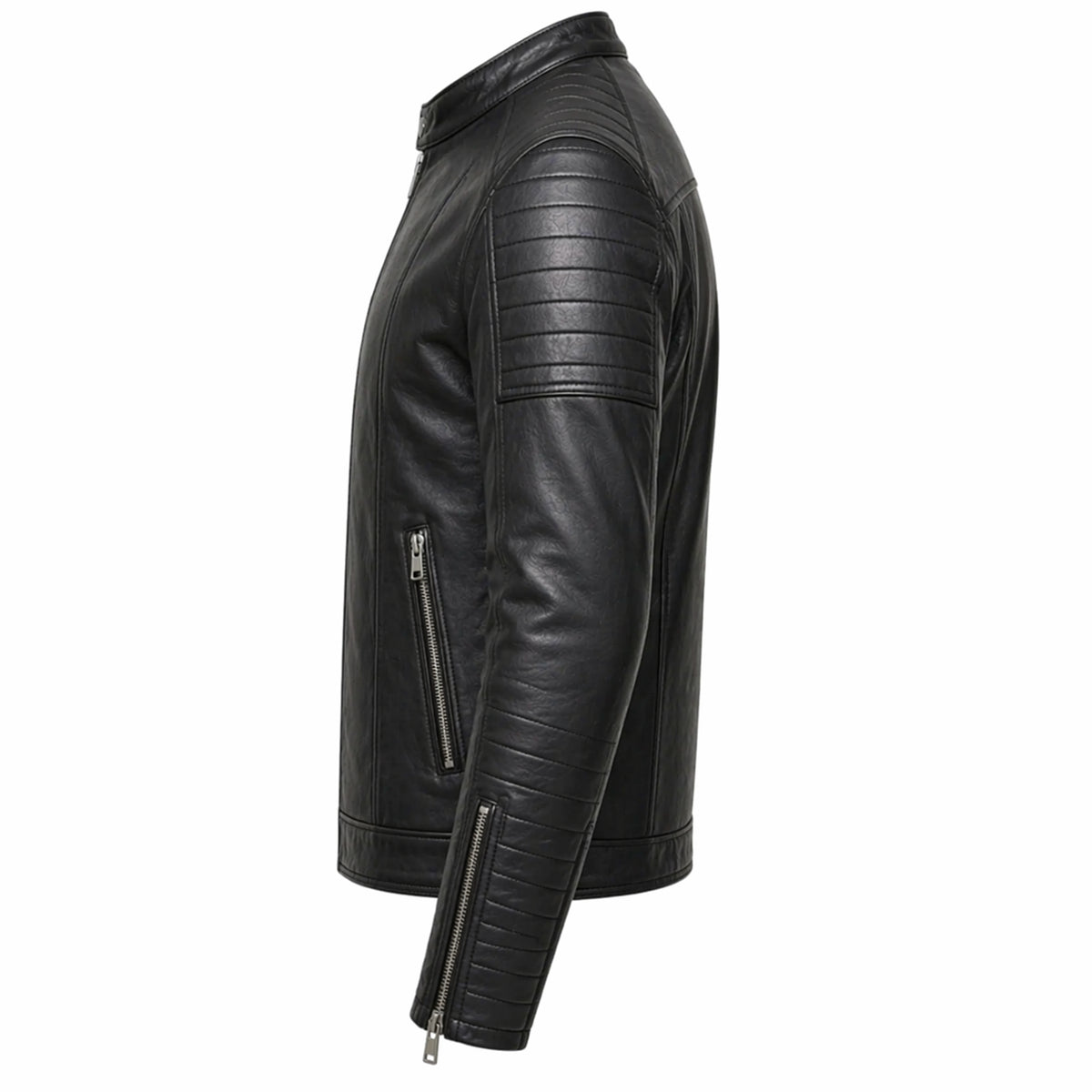 Men's black cafe racer leather jacket – RXD Leather