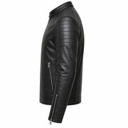Men's black cafe racer leather jacket – RXD Leather