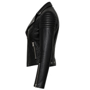 Women's black quilted-lined leather jacket – RXD Leather