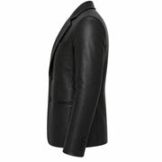 Men's black leather blazer, smart casual – RXD Leather