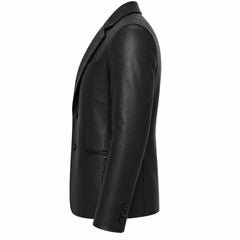 Mens Black Leather Blazer Jacket Formal Casual Style Coat Men Outfits - RXD Leather 0028