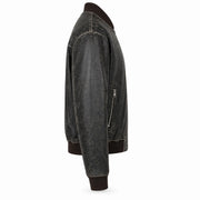 Men's black distressed bomber jacket, casual – RXD Leather