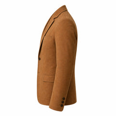 Mens Suede Leather Blazer Jacket Custom Fit Smart Casual Style for Men - RXD Leather 00234