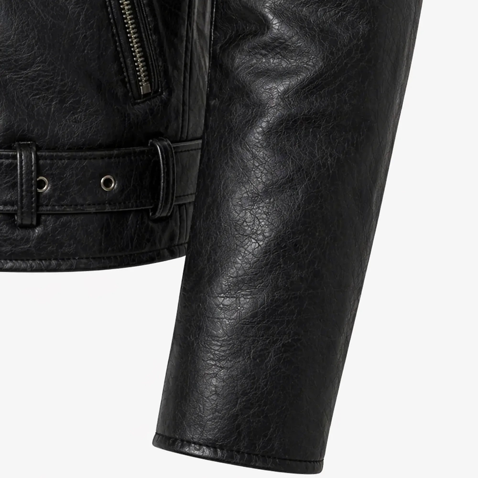 Mens Distressed Black Leather Brando Jacket Classic Biker Style - RXD Leather 0040 