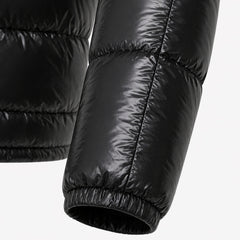 Mens Black Puffer Jacket Lightweight Hooded Winter Streetwear Stylev- RXD Leather 0026 