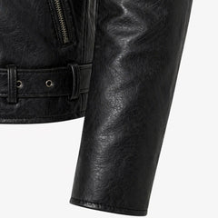 Mens Distressed Black Leather Brando Jacket Classic Biker Style - RXD Leather 0040 